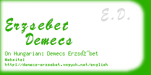 erzsebet demecs business card